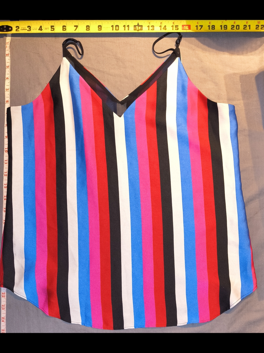 Express Striped V-Neck Cami in Red, Blue, Black, White